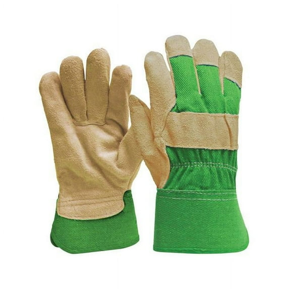 Digz 7503311 Womens Suede Cow Leather Gardening Gloves - Green Medium