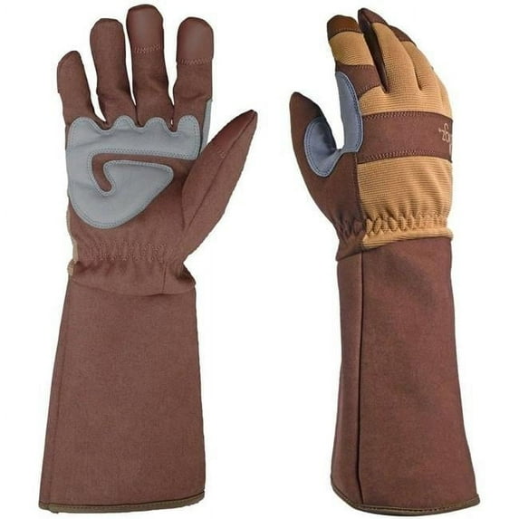 DIGZ 77204 Rose Pruning Thorn-Proof Gardening Gloves with Forearm Protection for Men and Women, Puncture Resistant Work Gloves, Tan/Brown, X-Large