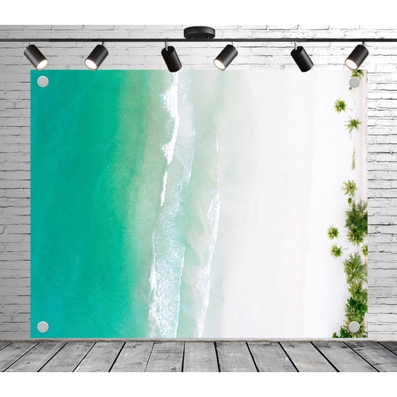 Diha 4x6ft Tropical Beach Backdrop – White Sand and Turquoise Ocean Photography Background for Wedding, Birthday Party, Luau Photo Booth Home Office Dorm Decoration