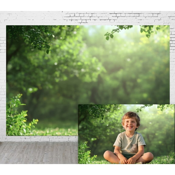 Diha 5x3ft Fabric Outdoor Background Soft Focus Style Sunny Forest Scenery Picnic Camping Hiking Home Decoration Photography Background