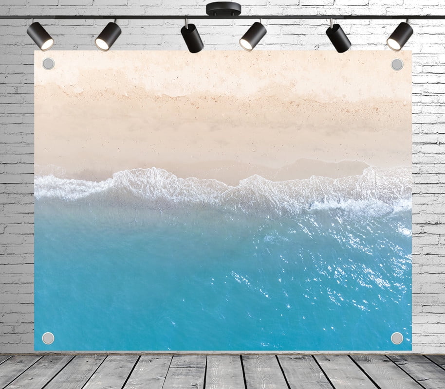 Diha 7x5ft Ocean Wave Beach Backdrop – Sandy Shore and Turquoise Sea ...