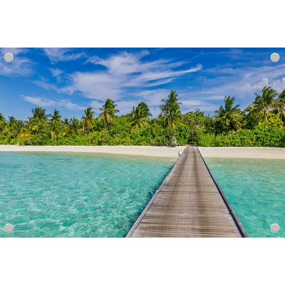 Diha 8x6ft Tropical Island Backdrop – Coconut Palm and Ocean Outdoor Theme Background Wedding Day Background Studio Props for Video Photos Birthday, Baby Shower Collapsible