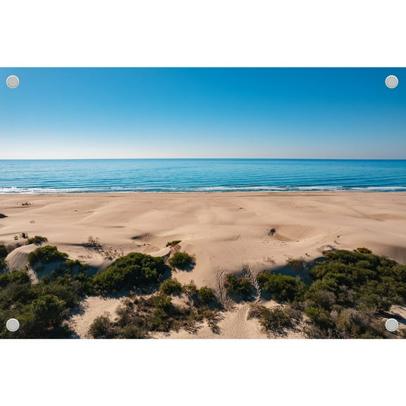 Diha 9x6ft Coastal Beach Backdrop – Sandy Dunes and Ocean Fabric Banner for Wedding, Birthday, Beach Theme Party, Photo Booth Studio, Bedroom Living Room Backdrop