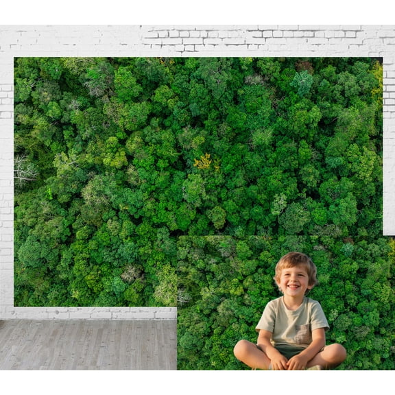 Diha 9x6ft Fabric Outdoor Background Birds-Eye View Style Green Forest Canopy Scenery Picnic Camping Hiking Home Decoration Photography Background