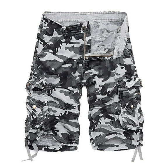 Dihao george Cargo Shorts for Men Clearance Plus Size Camouflage Printing Bermuda Shorts Men's Shorts Multi Pockets Cargo Pants Loose Casual Pants Straight Leg Pants