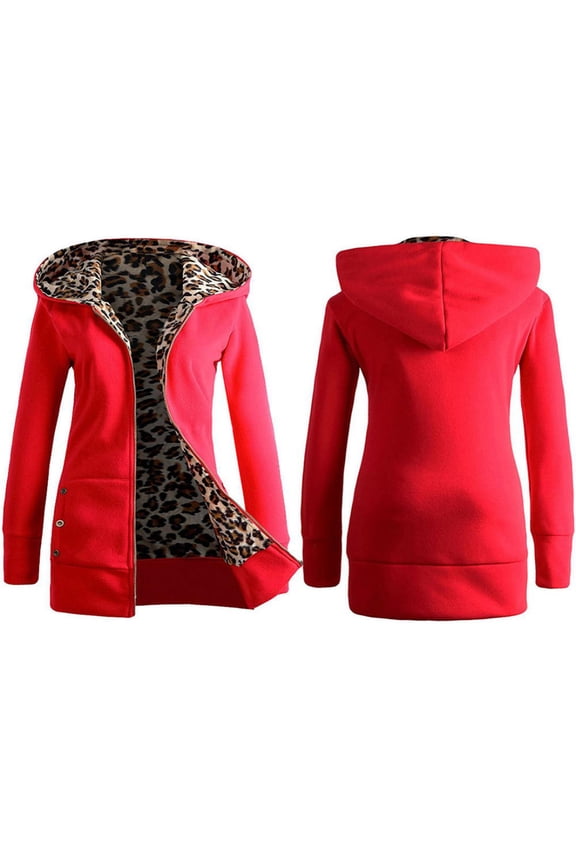 Coats for Women Clearance Plus Size Thicken Windproof Fuzzy Zipper Jackets Womens Leopard Print Warm Faux Cardigan Coats Jacket with Pockets Long Sleeve Outerwear Shacket Blouse Top