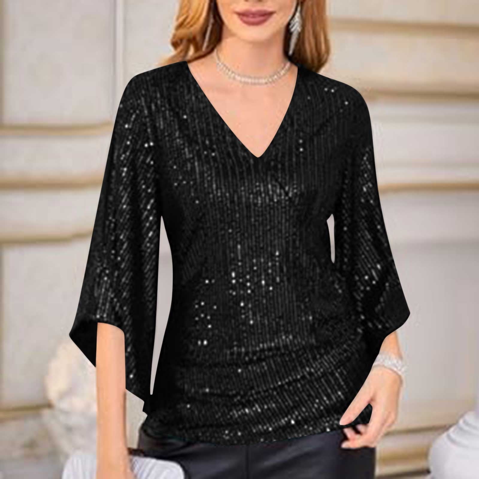 black evening tunic tops