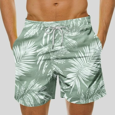 Dihao George Men's and Men's Plus Size Shorts Clearance ,Hawaiian Floral Print Shorts Casual Print Swim Shorts With Pockets Elastic Waist Beach Pants High Waist Drawstring Bermuda Shorts