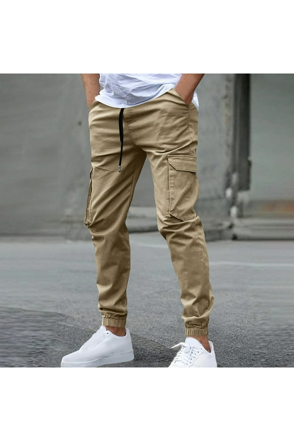 George Mens Slim Fit Cargo Pants Men Flex Stretch Joggers Work Hiking Pants With Pockets - Cargo Work Pants for Men Casual Cargo Pants Joggers Hiking Sweatpants Stretch Elastic Waist Work Pants