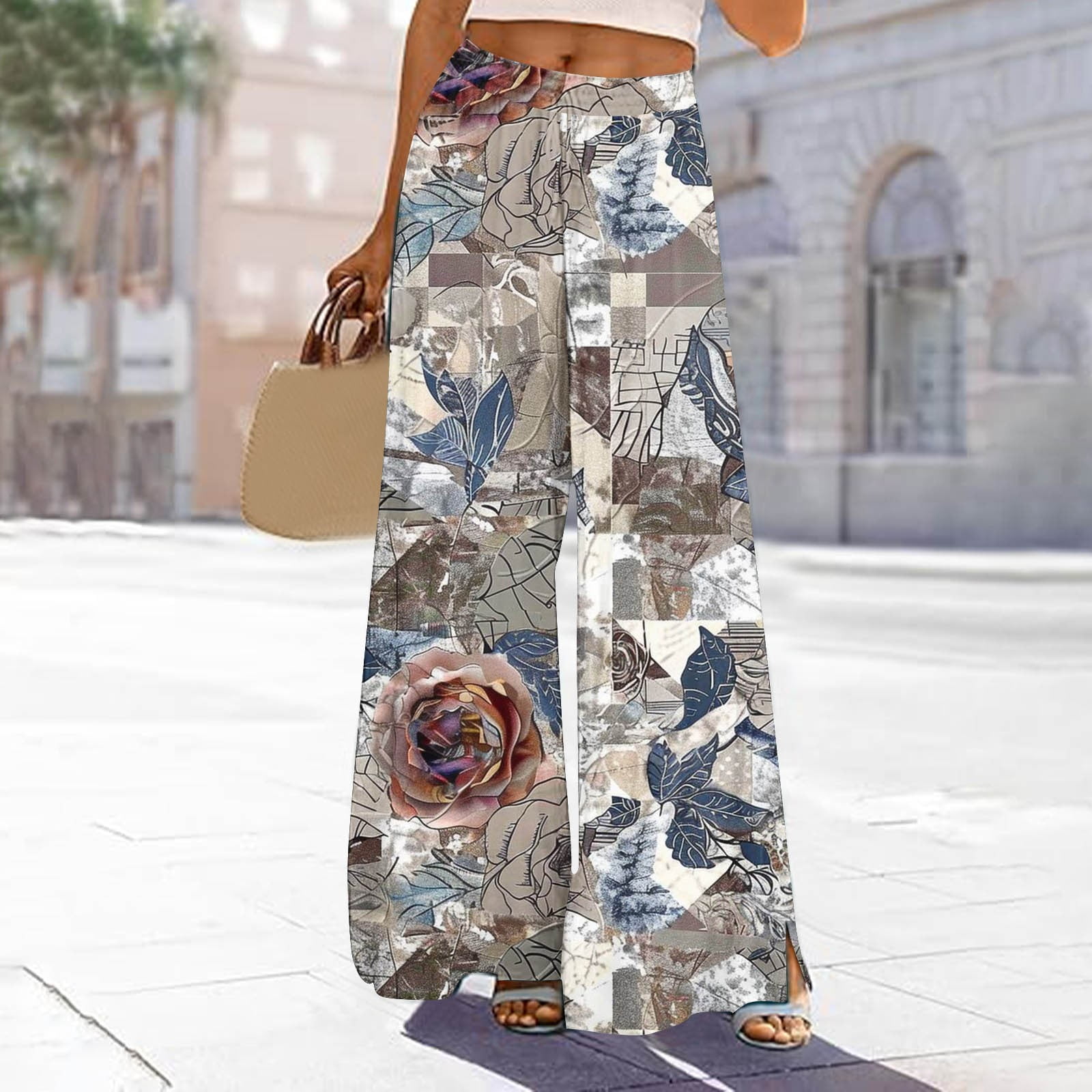 Dihao High Waist Wide Leg Pants for Women Plus Size Women's Pajama