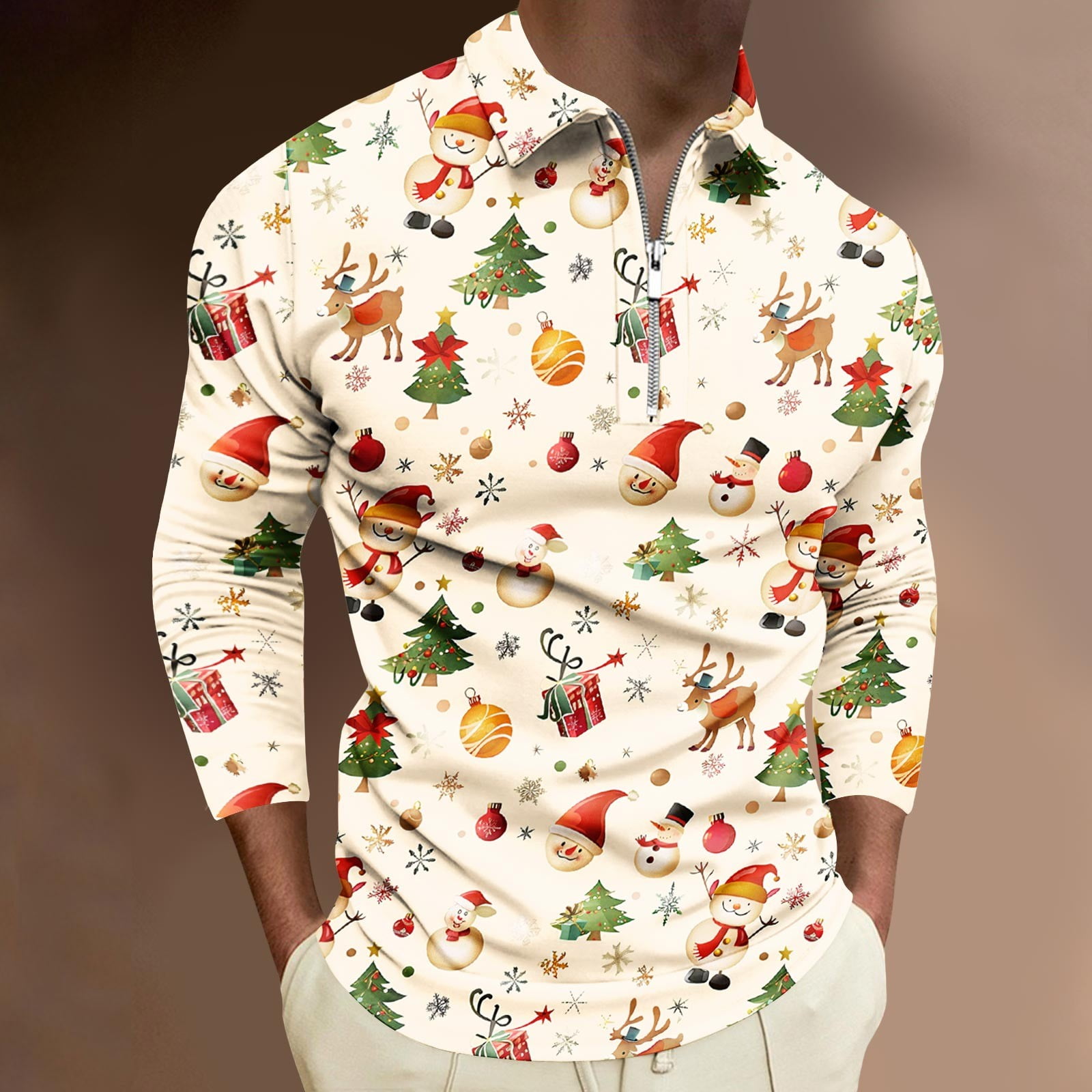 Dihao Mens Shirts Plus Size Christmas Novelty Shirt Ugly Santa Claus