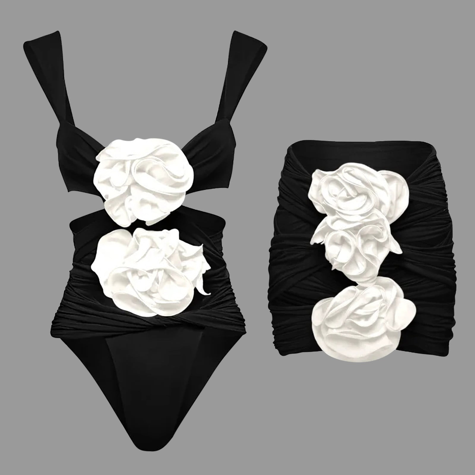Plus Size Bikini Set 2-Piece Swimsuit 2024 Swimwear Women Sexy Swimming Suit Beachwear Bathing Suit Summer High Waist Monokini