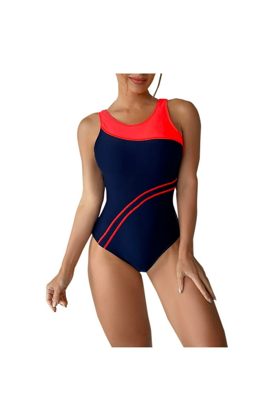 One Piece Swimsuit for Women Clearance Plus Size Women'S New Splicing Swimsuit Sexy Casual Bikini Swimsuit Tummy Control Bathing Suit