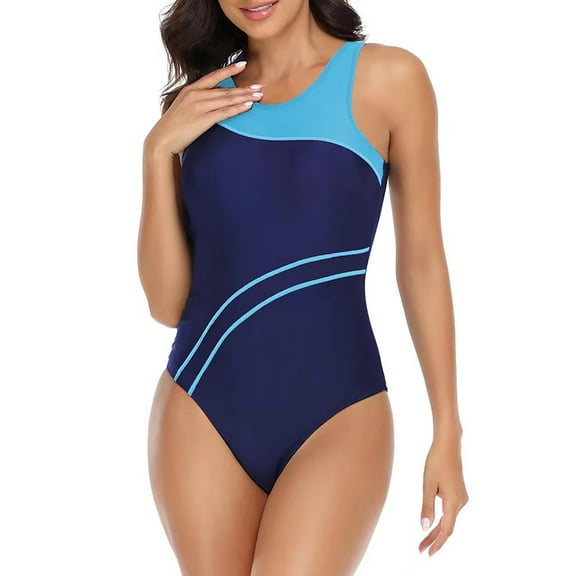 Dihao One Piece Swimsuit for Women Clearance Plus Size Women'S New Splicing Swimsuit Sexy Casual Bikini Swimsuit Tummy Control Bathing Suit