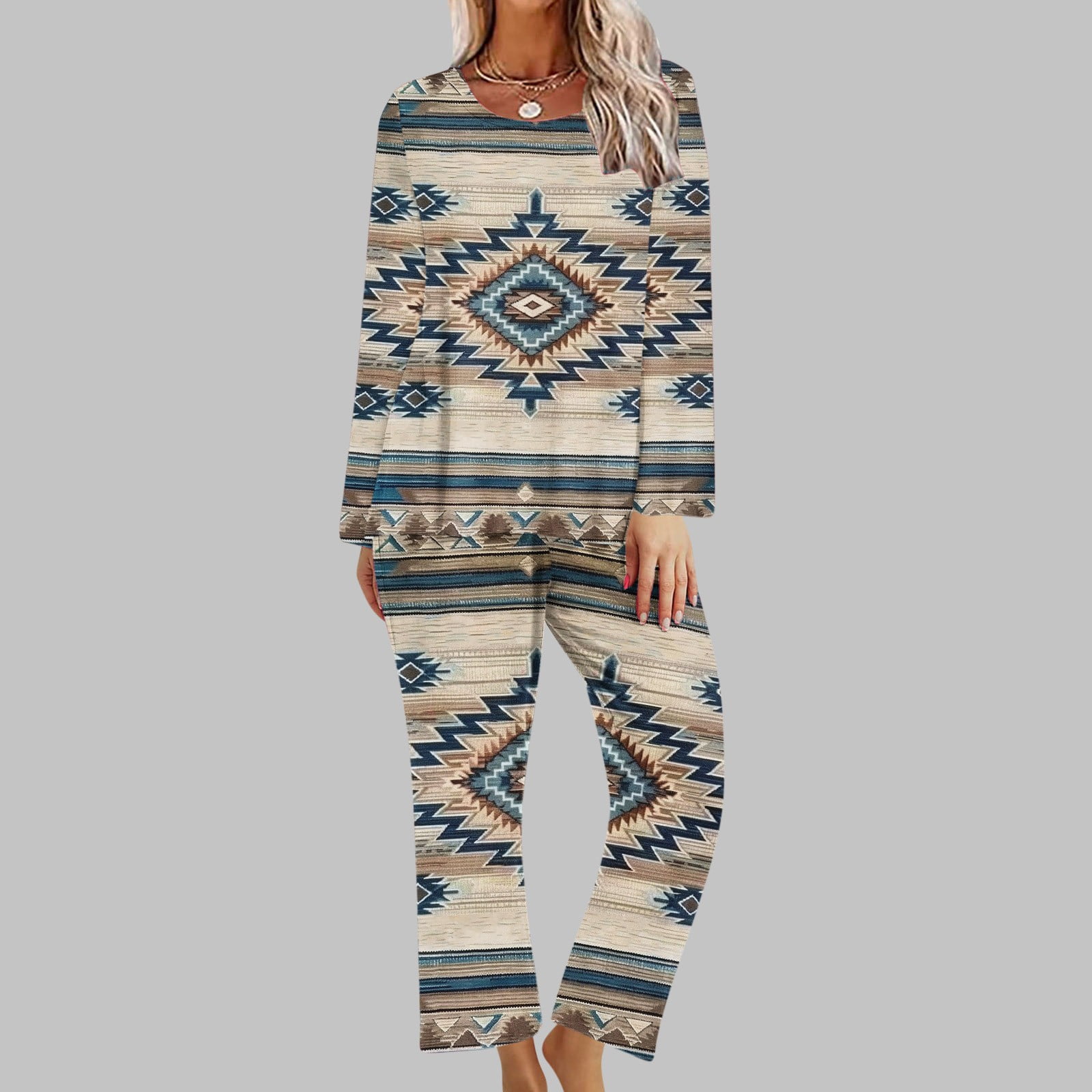 Dihao Pajamas for Women 2 Piece Plus Size Womens Pajamas Vintage Plaid ...