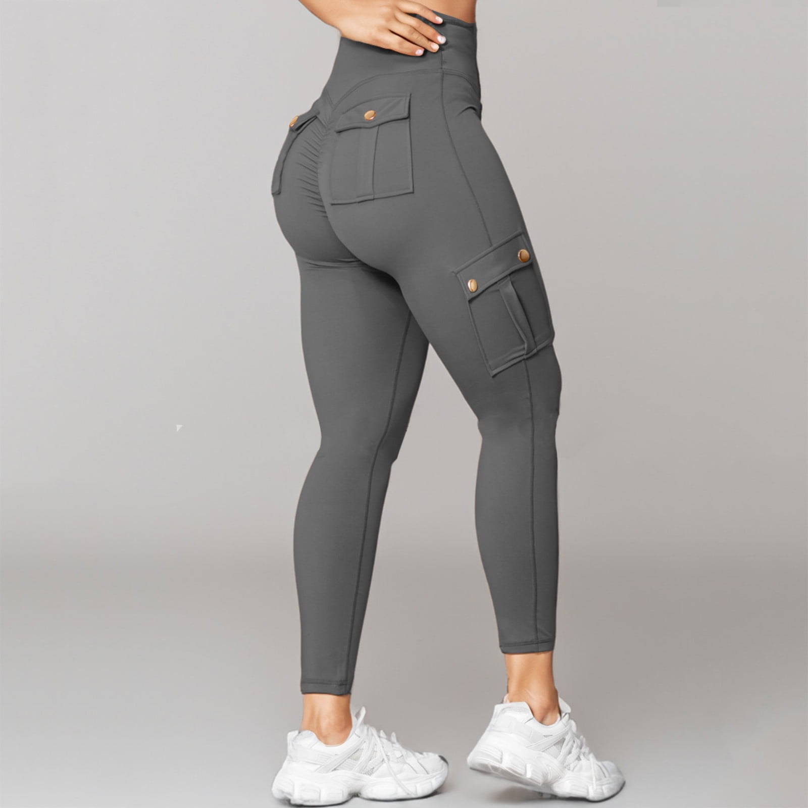 Munvot Women's Running Workout Tights Yoga Shorts With Pockets - High Waist Tummy Control Athletic Shorts