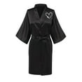 thumbnail image 1 of Dihao Robes for Women Women Robe Lightweight Long Sleeve Knit Bathrobe Summer Soft Knee Length Sleepwear Robes V Neck Love Printed Lace up Ice Silk Bathrobe Sexy Home Clothing, 1 of 3