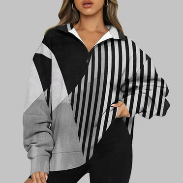 Dihao Sweatshirts for Women Causal Ethnic Style Print Half Zipper Patchwork Long Sleeve Fall Winter Pullover Tops Comfortable Soft Keep Warm Sweatshirt Daily Fashion Women Tops
