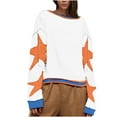 Dihao Sweatshirts for Women Crewneck Star Printed Trendy 2024, Loose