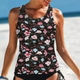 thumbnail image 1 of Dihao Swimsuit Tank Tops for Women Clearance Plus Size Women Classic Print High Neck Tops Bathing Suit Tummy Control Bathing Suit, 1 of 6