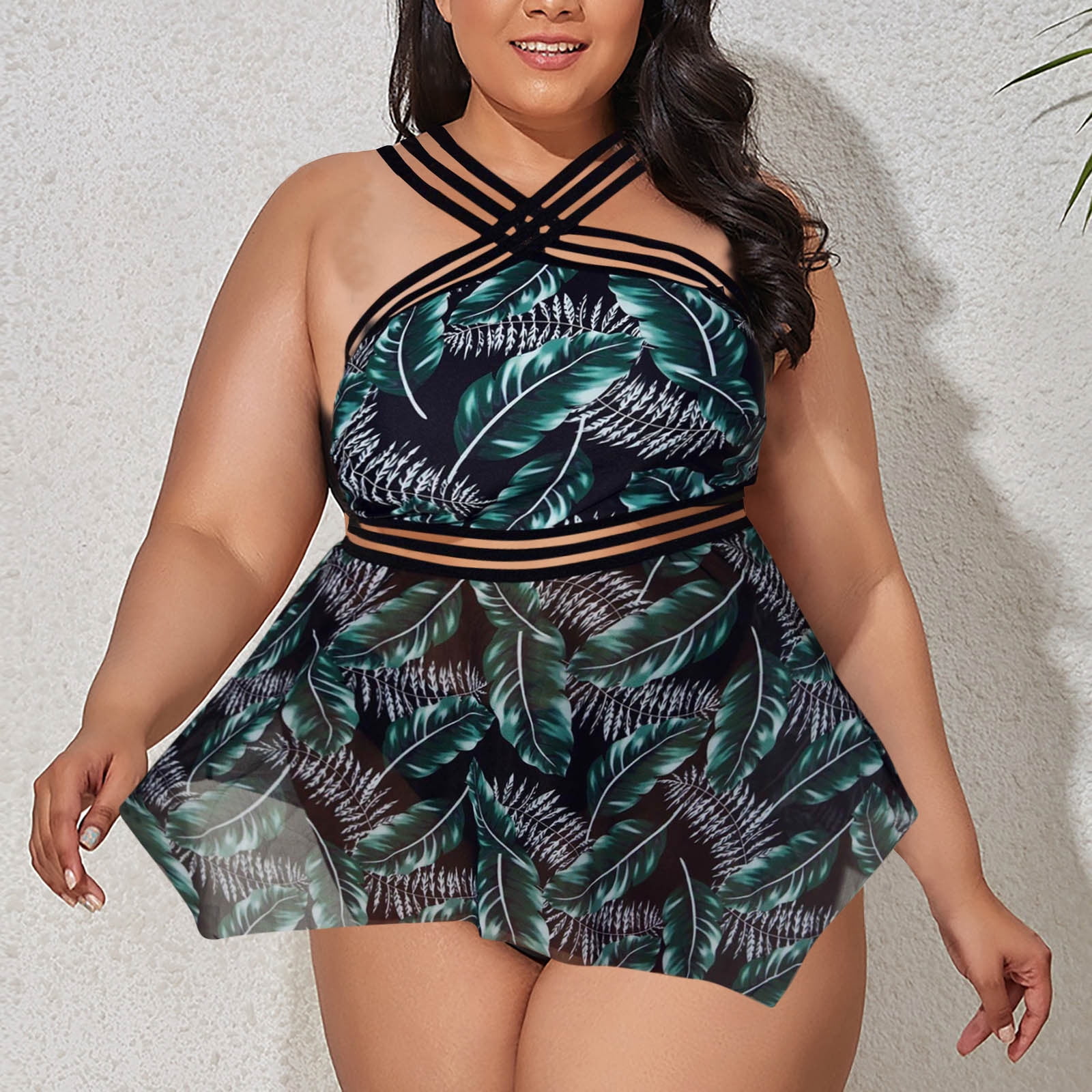 Long Sleeve Two Piece Side Adjustable Swimsuits for Women main image 1