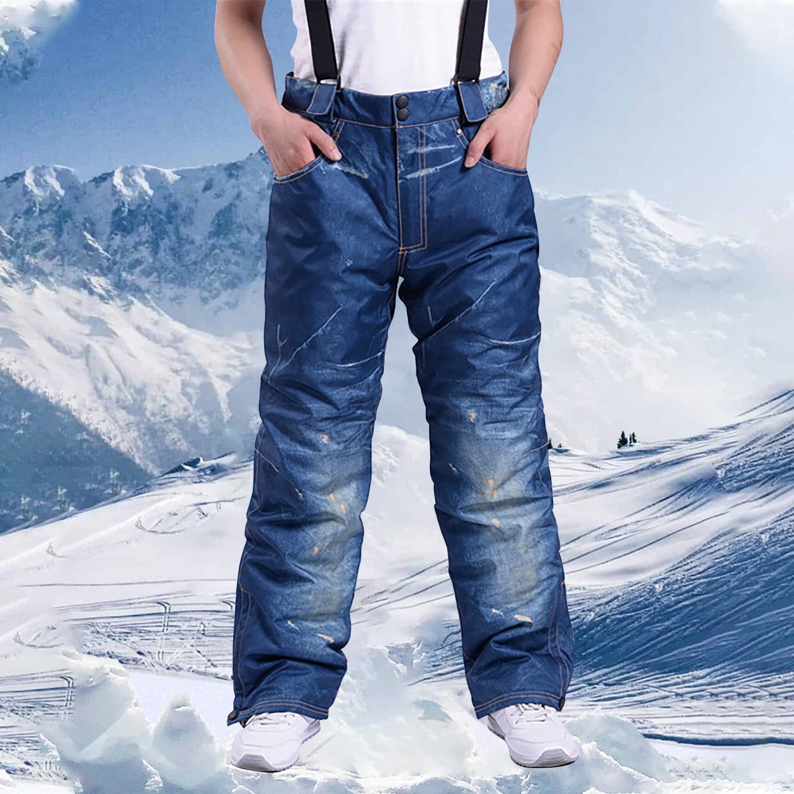 Cane A Peche Mens Snow Bibs Waterproof Insulated Fly Racing Snow