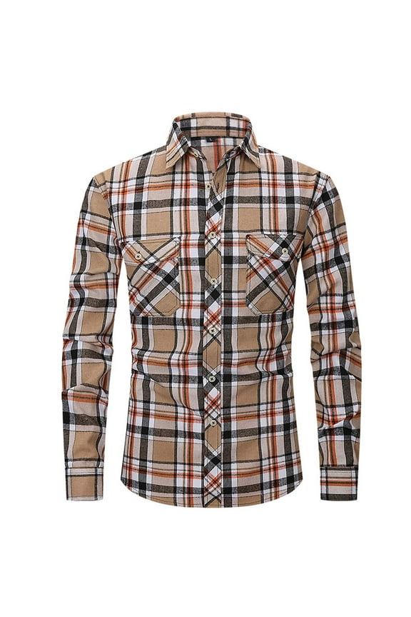 Western Shirts for Men With Snap Buttons Regular Fit Plaid Mens Long Sleeve Shirts Casual