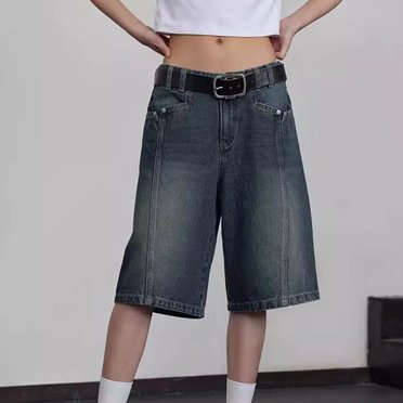 Beastie Low Waist Wide Leg Denim Shorts - Old West | One Teaspoon
