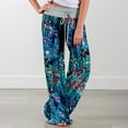 thumbnail image 1 of Dihao Womens Pants Women's Comfy Pajama Pants Casual Floral Print Drawstring Palazzo Lounge Wide Leg Pants Fashion Stretch Pj Bottoms Pant, 1 of 6