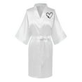thumbnail image 1 of Dihao Womens Robes Women Robe Lightweight Long Sleeve Knit Bathrobe Summer Soft Knee Length Sleepwear Robes V Neck Love Printed Lace up Ice Silk Bathrobe Sexy Home Clothing, 1 of 3