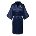 thumbnail image 1 of Dihao Womens Robes Women Robe Lightweight Long Sleeve Knit Bathrobe Summer Soft Knee Length Sleepwear Robes V Neck Love Printed Lace up Ice Silk Bathrobe Sexy Home Clothing, 1 of 3