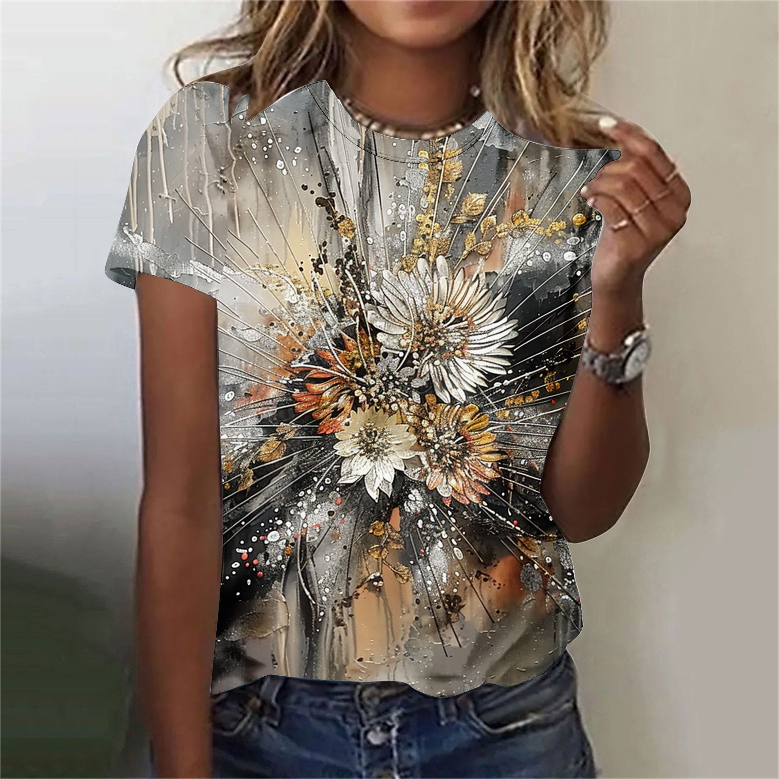Women's Cap Sleeve Basic Tee - Loose Fit Summer T-Shirt, Business Casual Top, Lightweight & Breathable - View #12