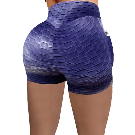 Dihao Yoga Shorts for Women Clearance Plus Size Women'S Tie-Dye Print Short Multicolor Pocket Tight High Waist Elasticity Sports Yoga Pants Hit Up
