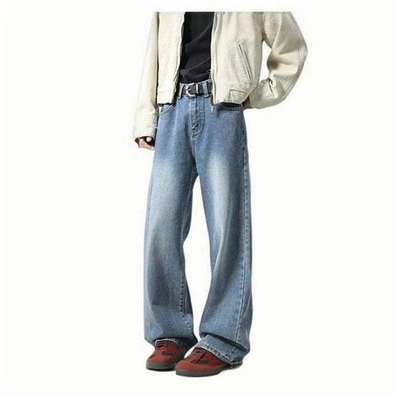 Dihao george Plus Size Mens Pants 2025 Men's Baggy Jeans Y2K Streetwear Empyre Pants Wide Leg Hip Hop Extra Loose Fit Skater Denim Long Casual Trousers