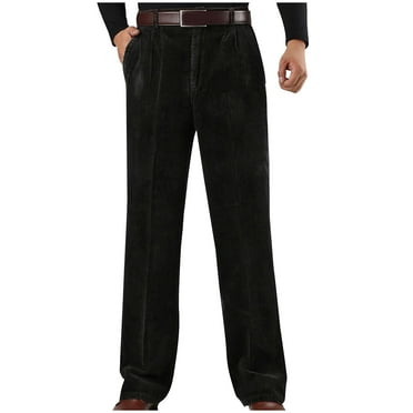Dihao george plus size mens pants clearance Men's Cotton Corduroy Slacks Stylish & Comfy Hidden Extra Stretch Corduroy Pants Pleated Front Corduroy Pants Casual Relaxed Fit Straight Leg Corduroy Pant
