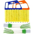 thumbnail image 1 of Dihmpor 4Pcs Window Venetian Blind Cleaner Kit, 7-Finger Microfiber Duster & Mini Vent Brush Set, Washable Handheld Tool for Wood Blinds, AC Vents, Fans, and Shutters, 1 of 7