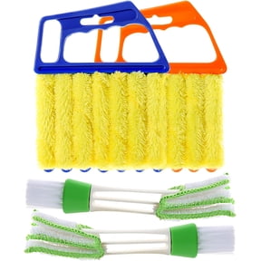 Dihmpor 4Pcs Window Venetian Blind Cleaner Kit, 7-Finger Microfiber Duster & Mini Vent Brush Set, Washable Handheld Tool for Wood Blinds, AC Vents, Fans, and Shutters