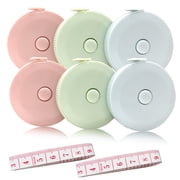 PC Retractable Tape Measure + 2PCS Soft Measuring Tape for Body Measurements60-Inch, Premium Sewing Tape Double Scale Vinyl Ruler for Weight Loss Medical Tailor Fabric Cloth Knitting Craft