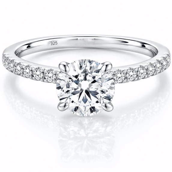 Diiro 1.25 CT Moissanite Engagement Rings for Women, D Color VVS1 Clarity, 925 Sterling Silver Round Cut Moissanite Wedding Promise Rings for Her Size 3-10