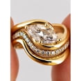 thumbnail image 1 of Diiro Elegant Marquise Cut Moissanite Diamond Shank Twist Ring for Women, 14K Vermeil Yellow Gold Bridal Luxe Wave Jewelry Statement USA Style, 1 of 6