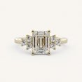thumbnail image 1 of Diiro Emerald Cut Moissanite Engagement Ring for Women, Round Side Stone Promise Ring, Yellow Gold Solitaire Bridal Ring, Anniversary Wedding Ring Gift, 1 of 4