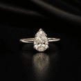 thumbnail image 1 of Diiro Moissanite Wedding Solitaire Ring Classic Vermeil Yellow/Rose Gold Mother's Day Gift Ring Teardrop Shape Engagement Women Ring, 1 of 5