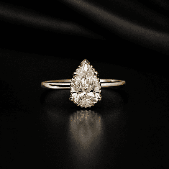 Diiro Moissanite Wedding Solitaire Ring Classic Vermeil Yellow/Rose Gold Mother's Day Gift Ring Teardrop Shape Engagement Women Ring