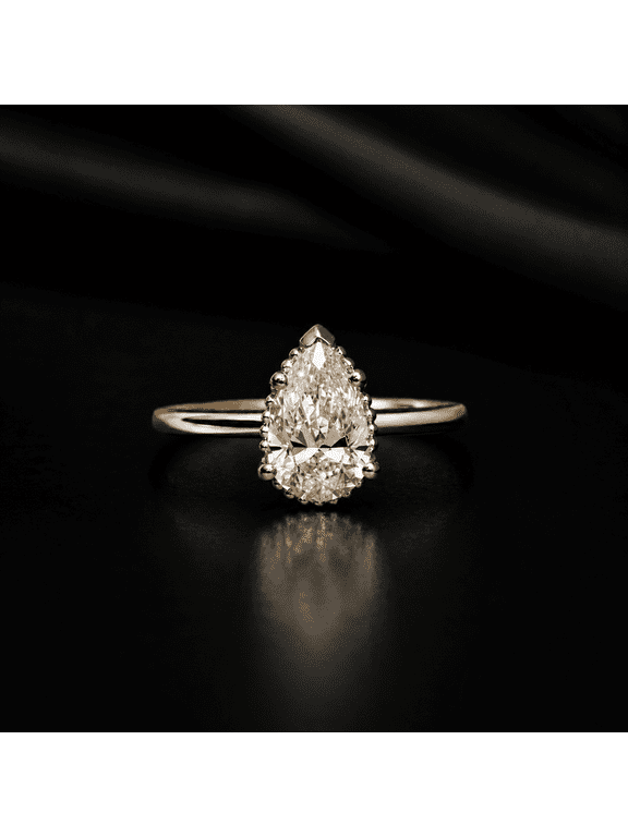 Moissanite Wedding Solitaire Ring Classic Vermeil Yellow/Rose Gold Mother's Day Gift Ring Teardrop Shape Engagement Women Ring