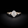 thumbnail image 1 of Diiro Oval Cut Moissanite Engagement Ring for Women, Twisted Vine Band with Marquise Side Stones, 14K Yellow Gold Vermeil Ring, Promise Ring, 1 of 5