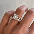 thumbnail image 1 of Diiro Princess Cut Moissanite Bridal Ring for Women, Classic Engagement Ring with Sparkling Side Stones, Elegant Pave Wedding Band, 10K Vermeil Gold Ring, 1 of 4