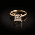 thumbnail image 1 of Diiro Princess Cut Moissanite Diamond Ring, Solitaire Engagement Ring for Women in Vermeil Yellow Gold, Classic 4 Prong Promise Ring, Wedding Promise Ring, 1 of 8