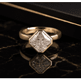 thumbnail image 1 of Diiro Princess Cut Moissanite Engagement Ring for Women, Bezel Set Solitaire Ring, Yellow Gold Vermeil, Modern Promise Wedding Ring, 1 of 7