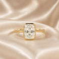 thumbnail image 1 of Diiro Radiant Cut Moissanite Engagement Ring for Women, 14K Vermeil Yellow Gold Bezel Set Solitaire Promise Ring, Minimalist Wedding Ring, 1 of 5