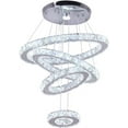 thumbnail image 1 of Diisunbihuo Crystal Chandeliers Modern LED 4 Rings Pendant Light Adjustable Stainless Steel Ceiling Light Fixture for Living Room Dining Room Bedroom (Cool White), 1 of 7